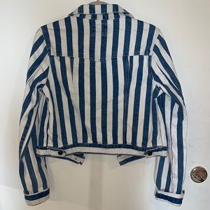 Forever 21 Striped Jean Jacket